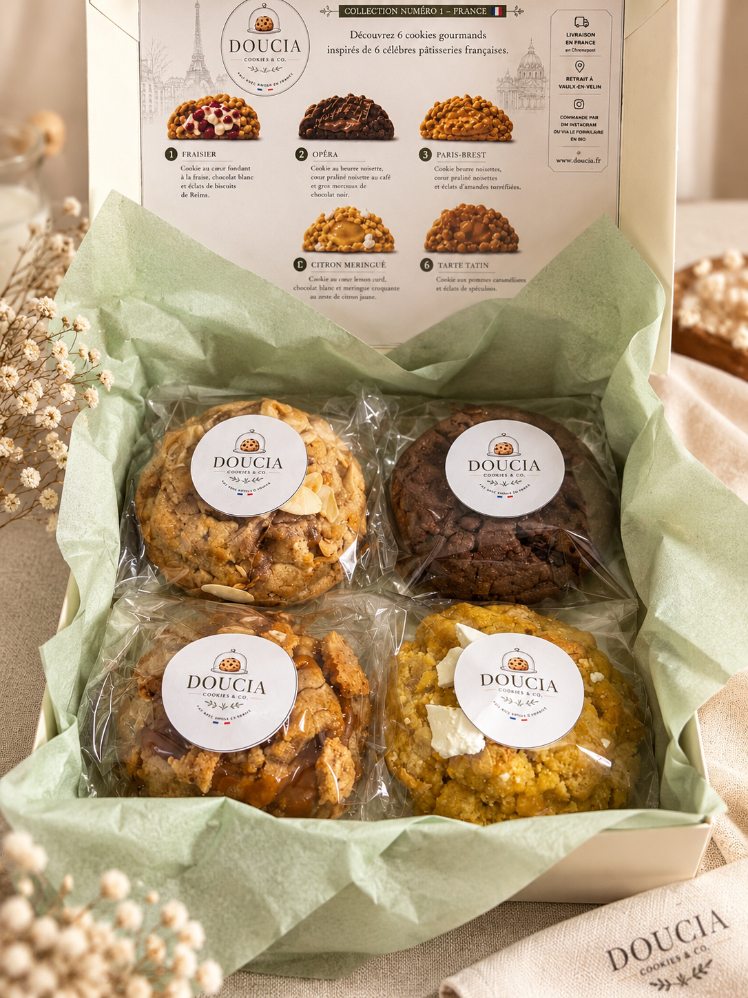 Boîte cadeau 4 cookies